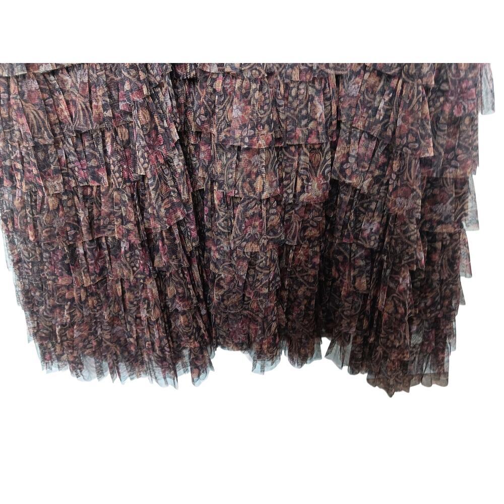 New with Tags Mac Duggal 8042 Brown Multi Tiered Ruffle Chiffon Gown Dress Sz 20 - Picture 10 of 16